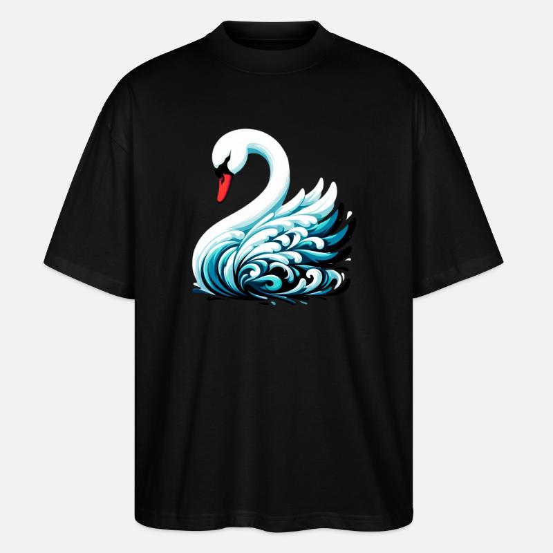 Schwan - Stanley/Stella Oversized Unisex Bio T-Shirt Blaster 2.0 - Schwarz