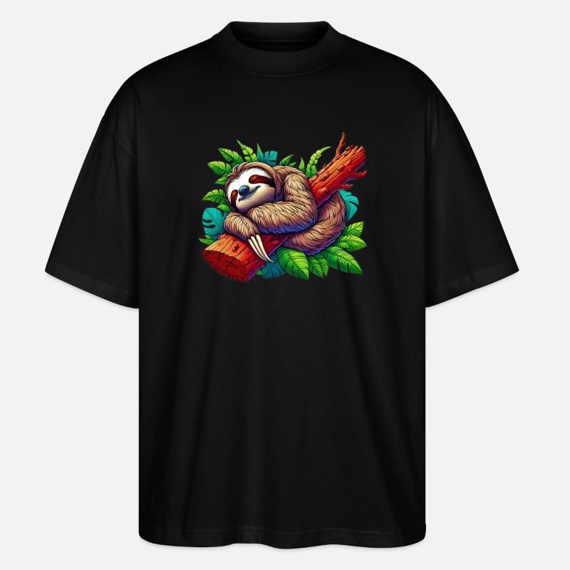 Faultier - Stanley/Stella Oversized Unisex Bio T-Shirt Blaster 2.0 - Schwarz