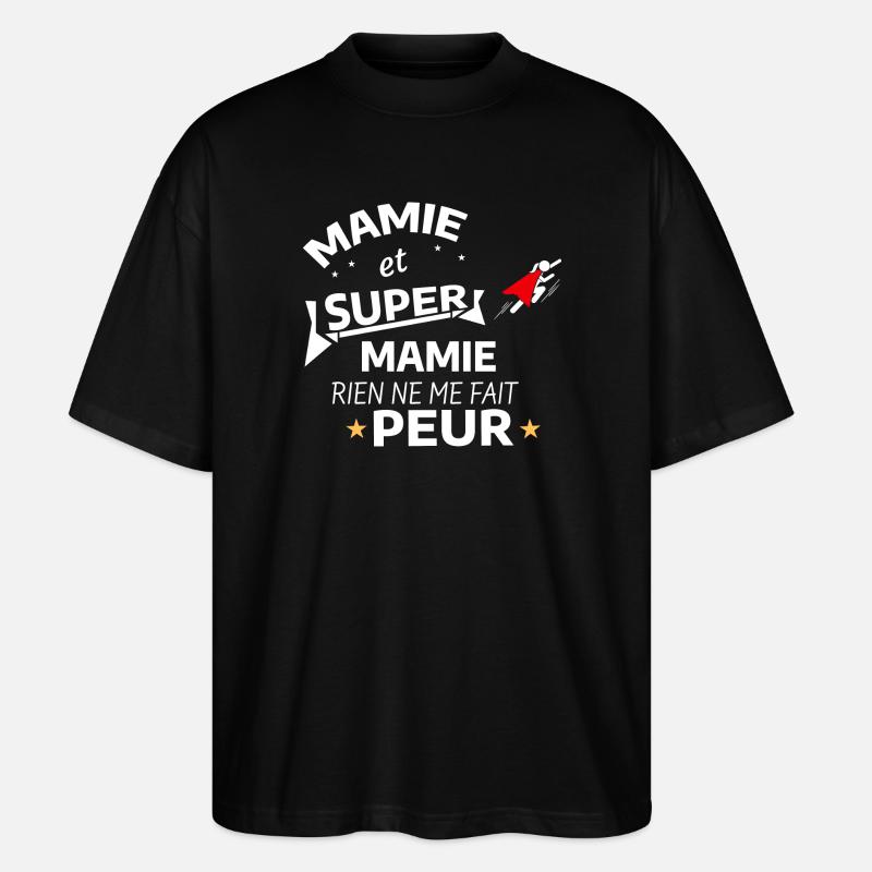 Mama Superheldin Poster - Stanley/Stella Oversized Unisex Bio T-Shirt Blaster 2.0 - Schwarz