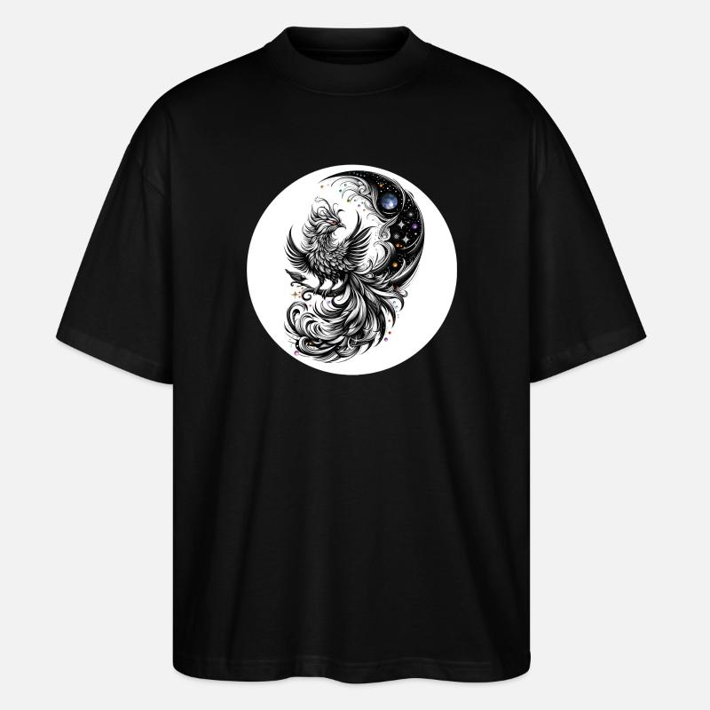 Kometenphoenix im Mondkreis - Stanley/Stella Oversized Unisex Bio T-Shirt Blaster 2.0 - Schwarz