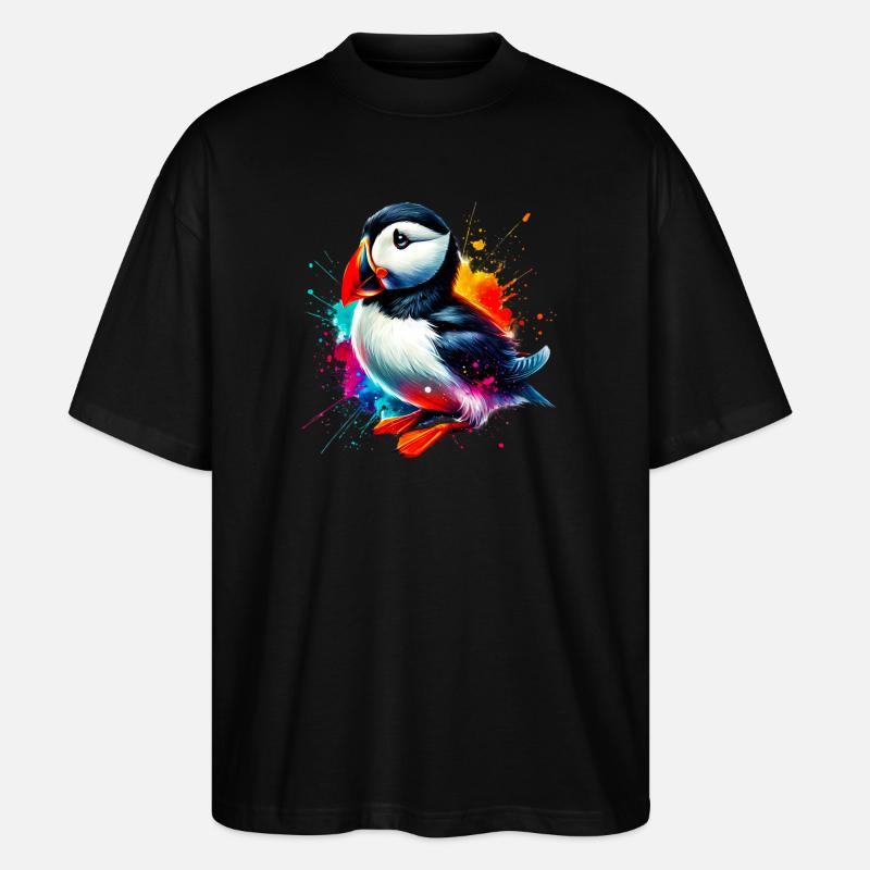 Papageitaucher - Stanley/Stella Oversized Unisex Bio T-Shirt Blaster 2.0 - Schwarz