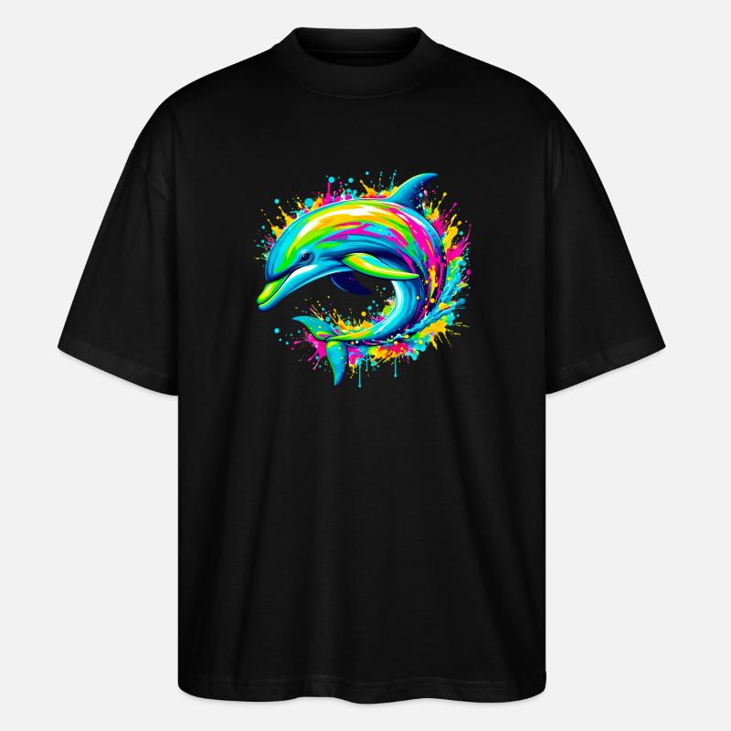 Delfin - Stanley/Stella Oversized Unisex Bio T-Shirt Blaster 2.0 - Schwarz