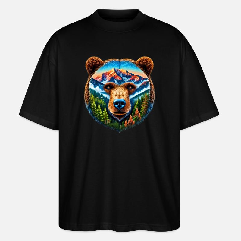 Bär - Stanley/Stella Oversized Unisex Bio T-Shirt Blaster 2.0 - Schwarz