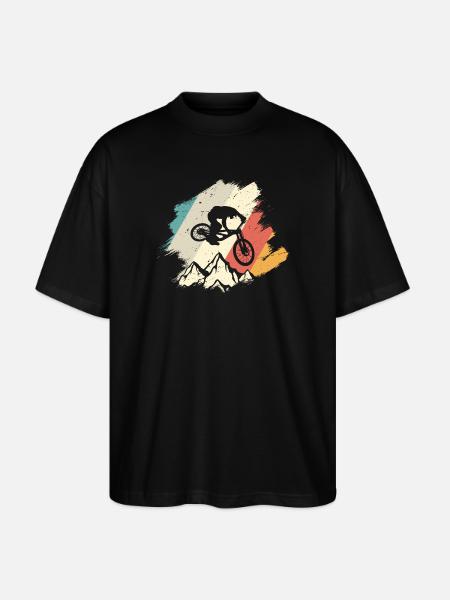 Vivid Mountain Jump Cycling - Stanley/Stella Oversized Unisex Organic T-shirt Blaster 2.0 - black