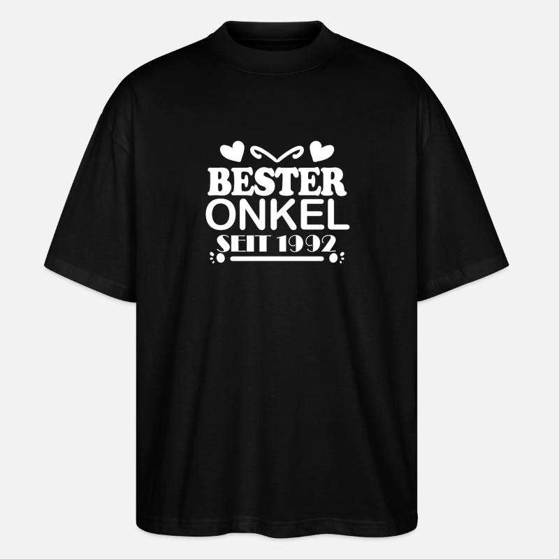 Bester Onkel seit 1992 - Stanley/Stella Oversized Unisex Bio T-Shirt Blaster 2.0 - Schwarz