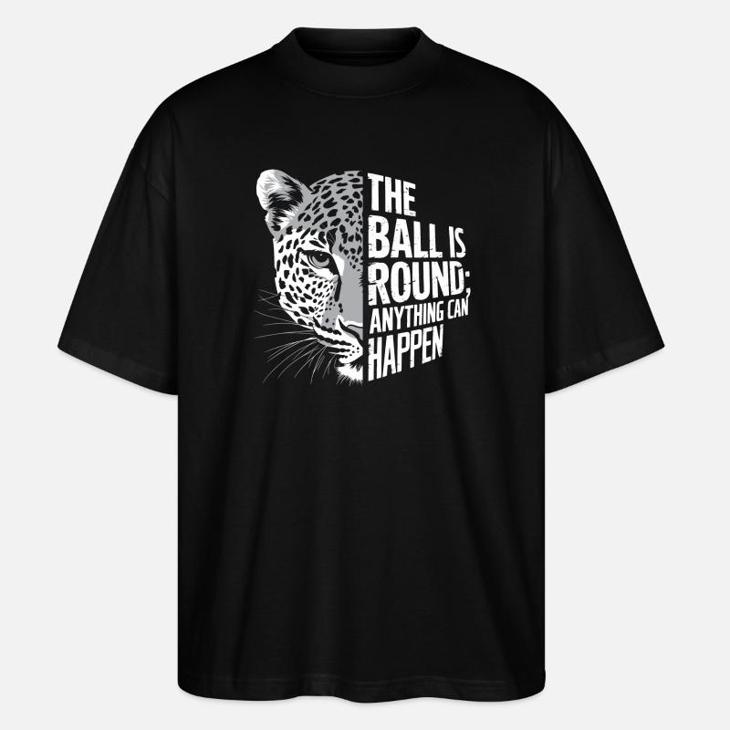 Der Ball ist rund, Leopard - Stanley/Stella Oversized Unisex Bio T-Shirt Blaster 2.0 - Schwarz