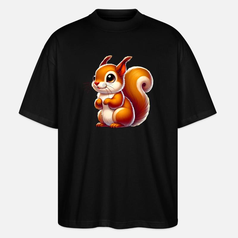 Eichhörnchen - Stanley/Stella Oversized Unisex Bio T-Shirt Blaster 2.0 - Schwarz