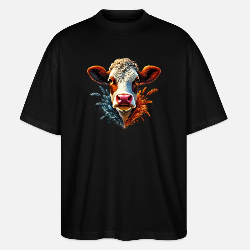 Kuh - Stanley/Stella Oversized Unisex Bio T-Shirt Blaster 2.0 - Schwarz