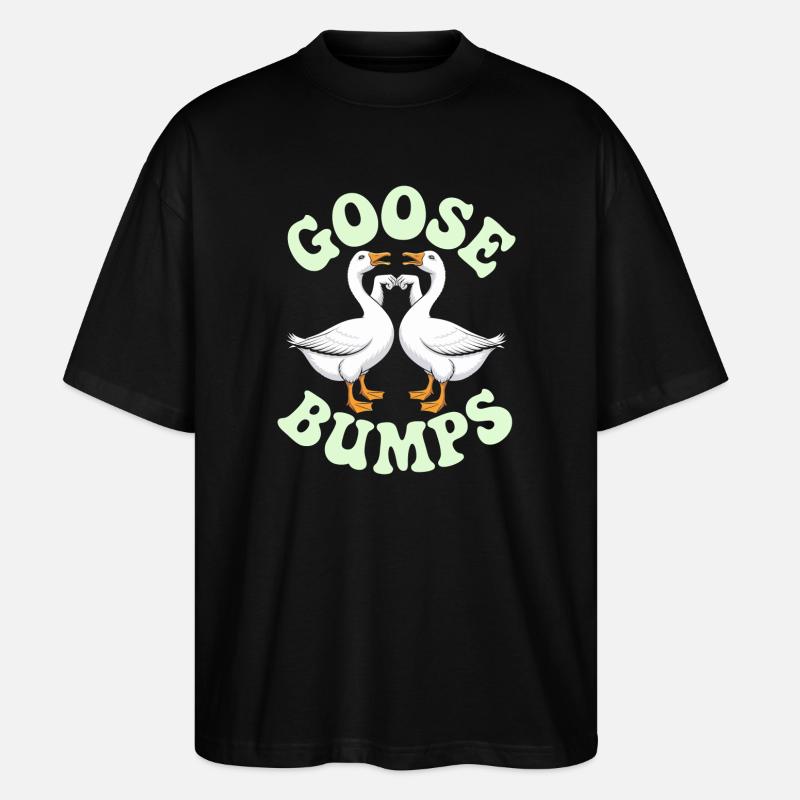 Gans Duo Herz Emblem - Stanley/Stella Oversized Unisex Bio T-Shirt Blaster 2.0 - Schwarz