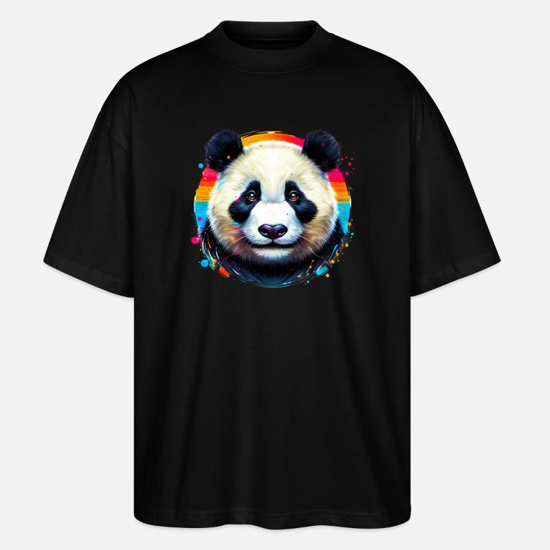 Panda - Stanley/Stella Oversized Unisex Bio T-Shirt Blaster 2.0 - Schwarz