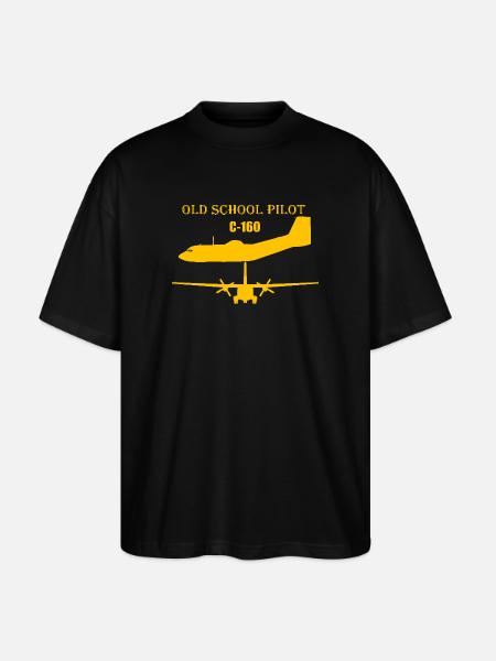 Old school pilot C-160 - Stanley/Stella Oversized Unisex Organic T-shirt Blaster 2.0 - black