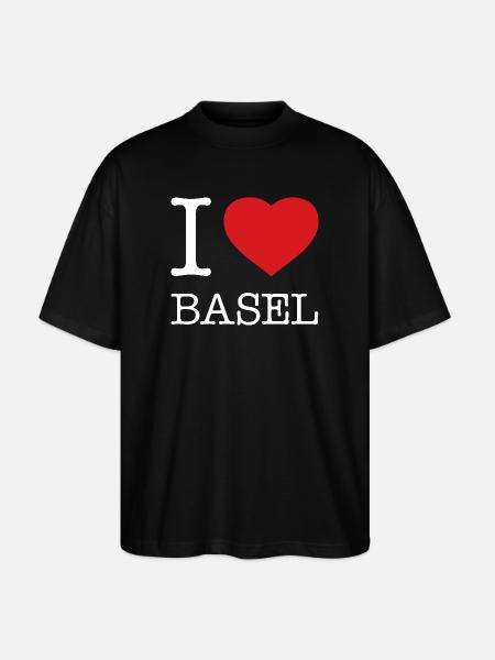 I LOVE BASEL - Stanley/Stella Oversized Unisex Organic T-shirt Blaster 2.0 - black