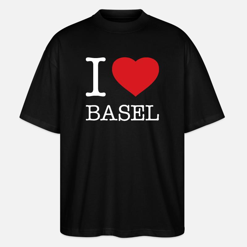 I LOVE BASEL - Stanley/Stella Oversized Unisex Organic T-shirt Blaster 2.0 - black