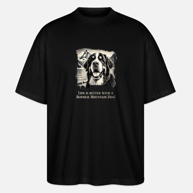 Bouvier bernois - T-shirt bio Blaster 2.0 coupe oversize Stanley/Stella Unisexe - noir