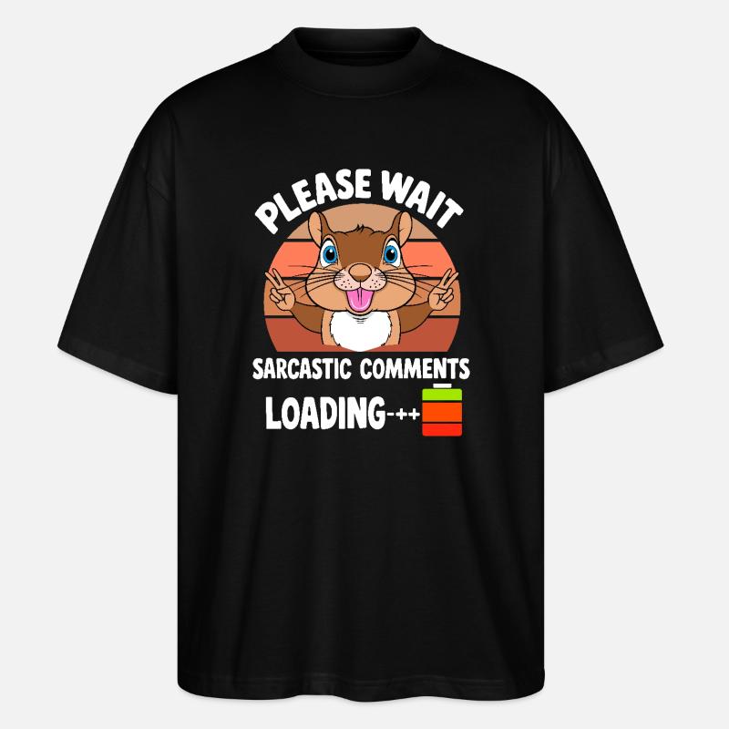 Lustige Eichhörnchen - Stanley/Stella Oversized Unisex Bio T-Shirt Blaster 2.0 - Schwarz