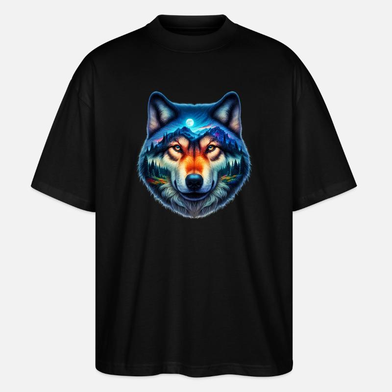 Wolf - Stanley/Stella Oversized Unisex Bio T-Shirt Blaster 2.0 - Schwarz