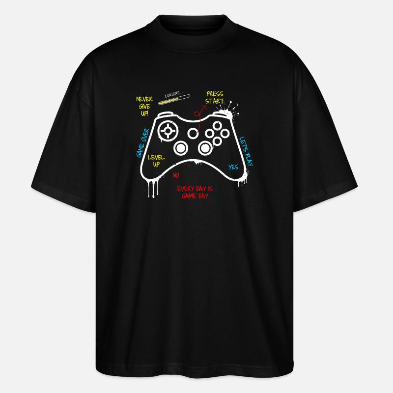 Gamer Controller Graffiti - T-shirt bio Blaster 2.0 coupe oversize Stanley/Stella Unisexe - noir