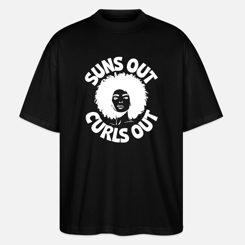 Soleils Out Boucles Out - T-shirt bio Blaster 2.0 coupe oversize Stanley/Stella Unisexe - noir