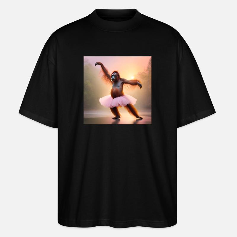 Primat, Orang-Utan, Affe - Stanley/Stella Oversized Unisex Bio T-Shirt Blaster 2.0 - Schwarz
