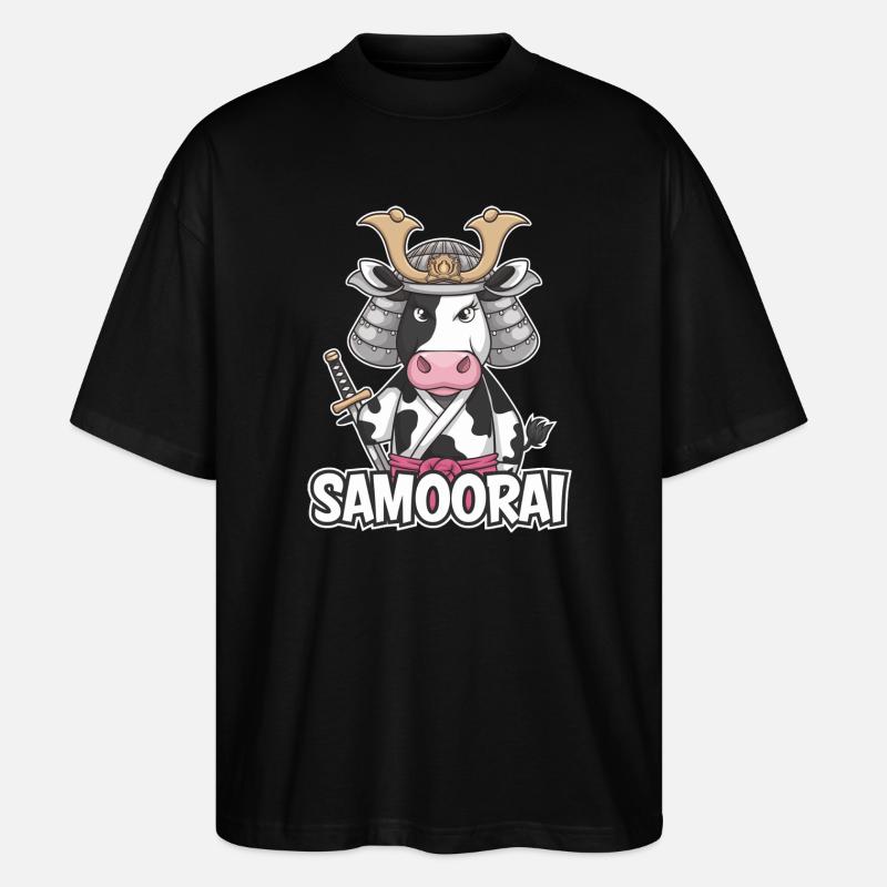 Samoorai: Die Kriegerkuh - Stanley/Stella Oversized Unisex Bio T-Shirt Blaster 2.0 - Schwarz