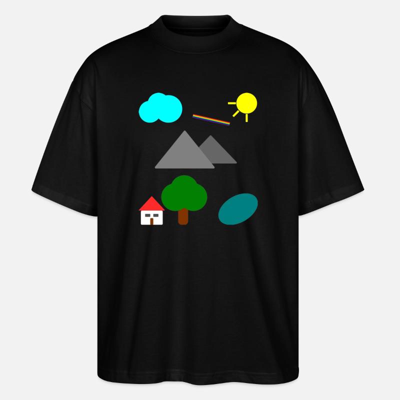 Einfache Landschaft - Stanley/Stella Oversized Unisex Bio T-Shirt Blaster 2.0 - Schwarz