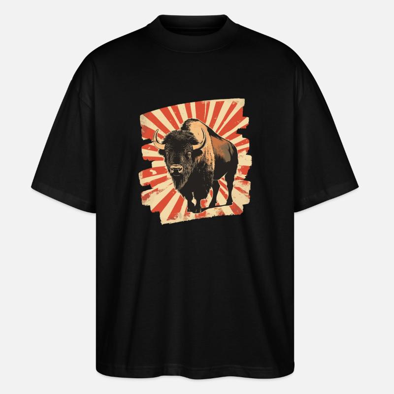 Bison - T-shirt bio Blaster 2.0 coupe oversize Stanley/Stella Unisexe - noir