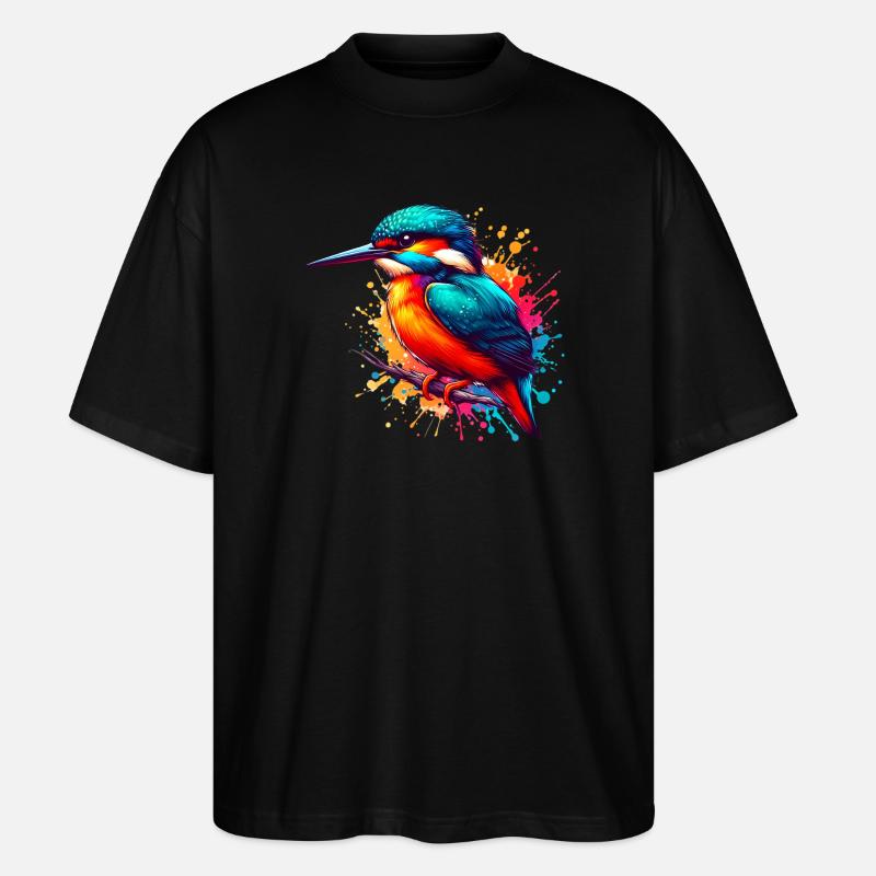 Eisvogel - Stanley/Stella Oversized Unisex Bio T-Shirt Blaster 2.0 - Schwarz