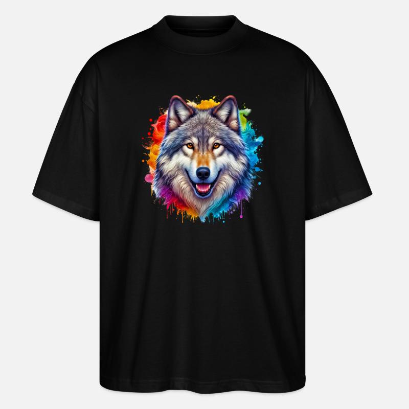 Wolf - Stanley/Stella Oversized Unisex Bio T-Shirt Blaster 2.0 - Schwarz