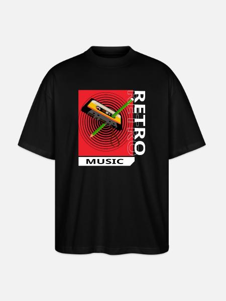 Retro music - T-shirt bio Blaster 2.0 coupe oversize Stanley/Stella Unisexe - noir