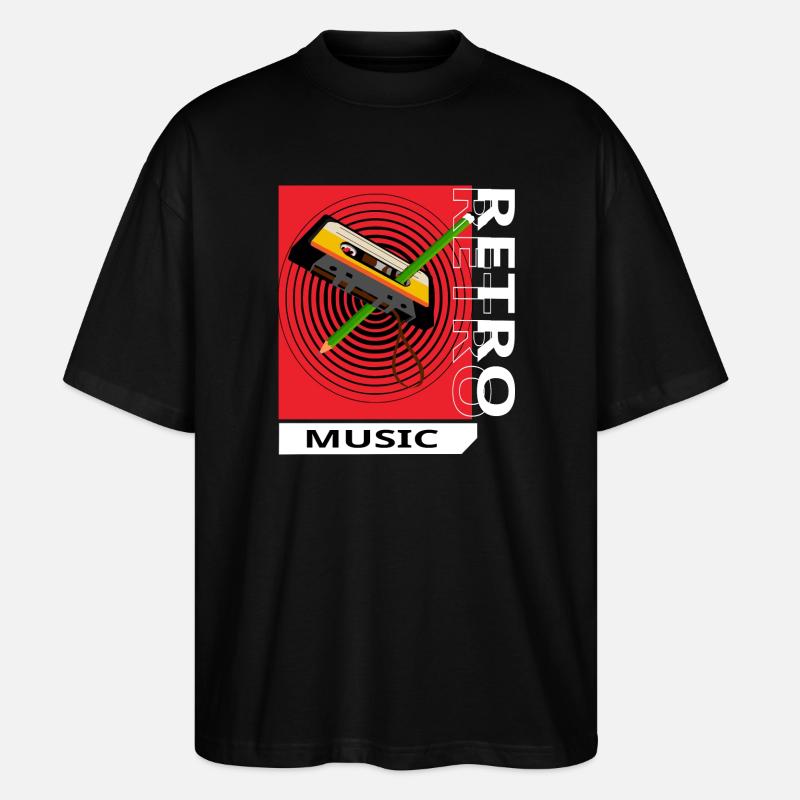 Retro-Musik - Stanley/Stella Oversized Unisex Bio T-Shirt Blaster 2.0 - Schwarz