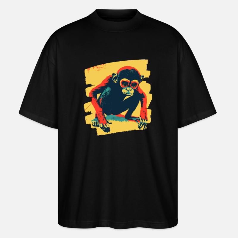 Monkey - Stanley/Stella Oversized Unisex Organic T-shirt Blaster 2.0 - black