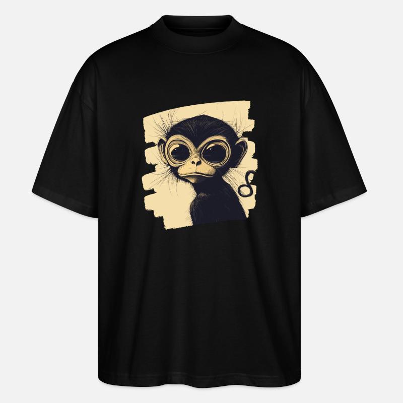 Singe - T-shirt bio Blaster 2.0 coupe oversize Stanley/Stella Unisexe - noir