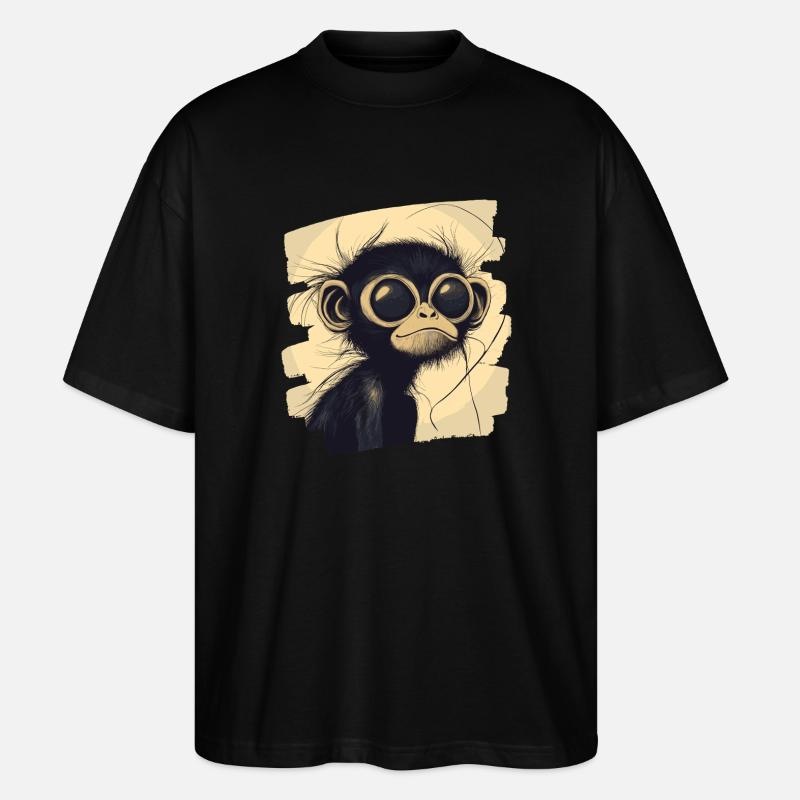 Singe araignée rétro - T-shirt bio Blaster 2.0 coupe oversize Stanley/Stella Unisexe - noir