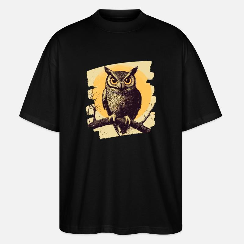 Eule - Stanley/Stella Oversized Unisex Bio T-Shirt Blaster 2.0 - Schwarz
