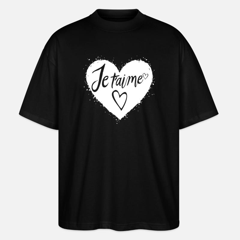 Je t'aime - T-shirt bio Blaster 2.0 coupe oversize Stanley/Stella Unisexe - noir