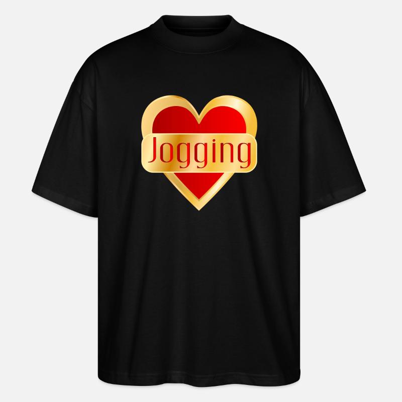 COURSE À PIED JOGGING CŒUR - T-shirt bio Blaster 2.0 coupe oversize Stanley/Stella Unisexe - noir