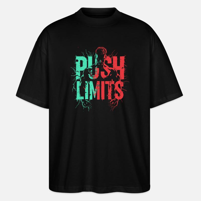 Gym Shirt Push Limit - Stanley/Stella Oversized Unisex Bio T-Shirt Blaster 2.0 - Schwarz