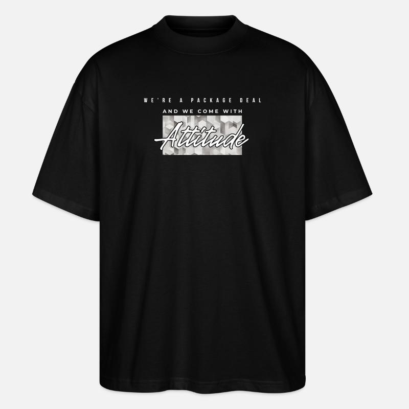 Attitude Geometric Logo Tee - T-shirt bio Blaster 2.0 coupe oversize Stanley/Stella Unisexe - noir