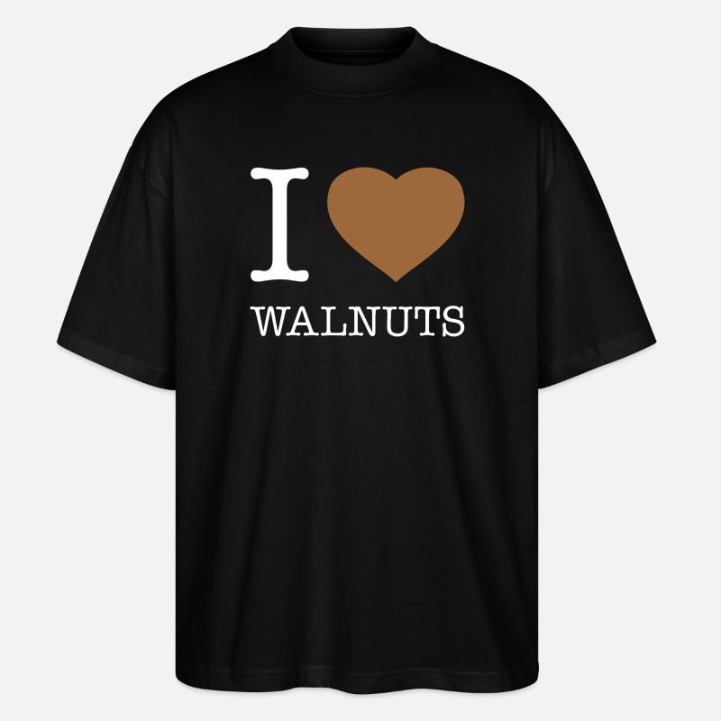 I LOVE WALNUTS - Stanley/Stella Oversized Unisex Bio T-Shirt Blaster 2.0 - Schwarz