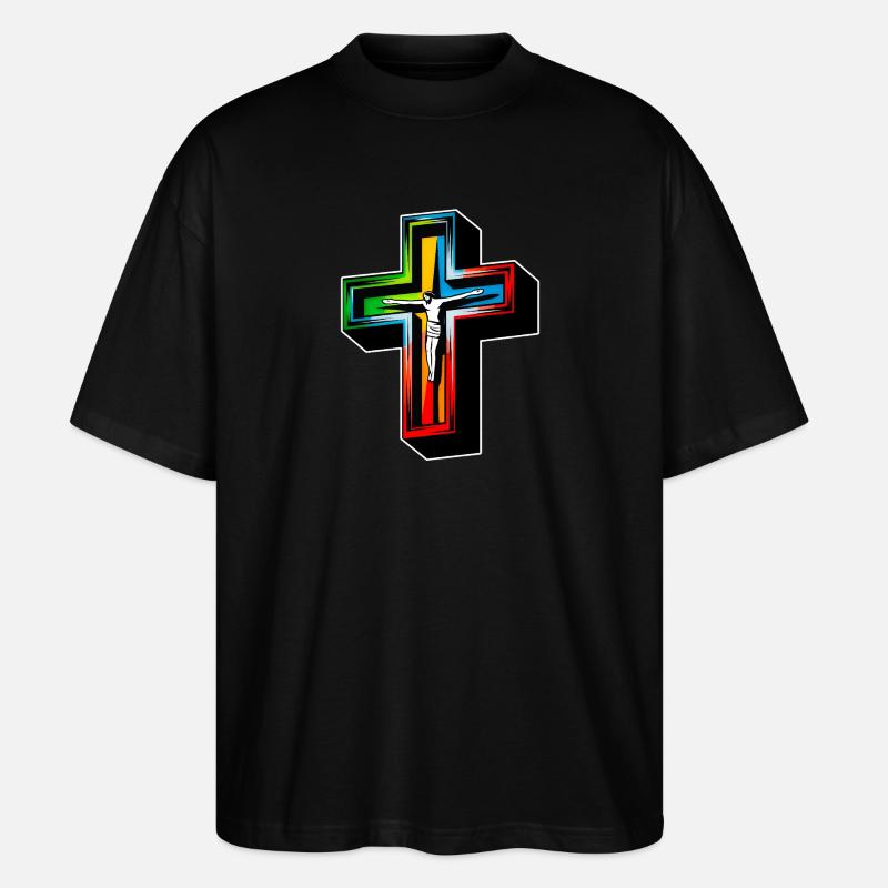 Jesus on the cross - Stanley/Stella Oversized Unisex Organic T-shirt Blaster 2.0 - black