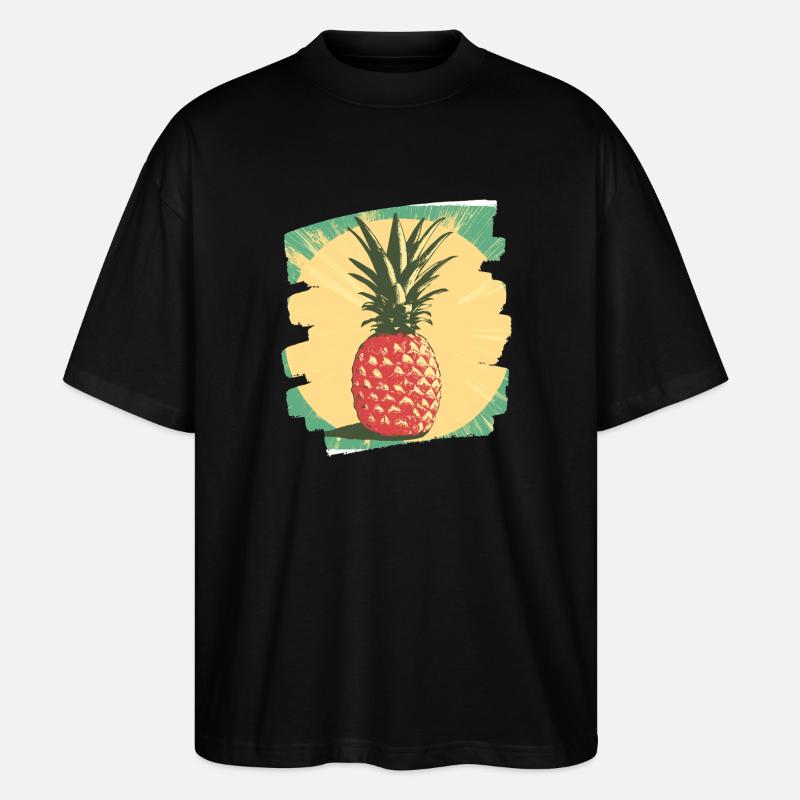 Ananas - Stanley/Stella Oversized Unisex Bio T-Shirt Blaster 2.0 - Schwarz
