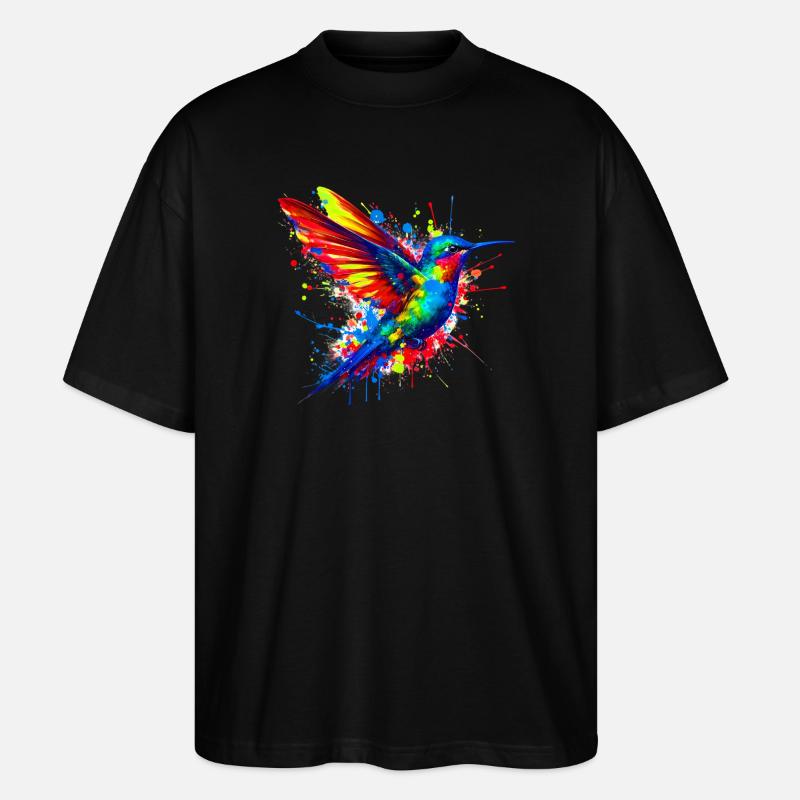 Kolibri - Stanley/Stella Oversized Unisex Bio T-Shirt Blaster 2.0 - Schwarz
