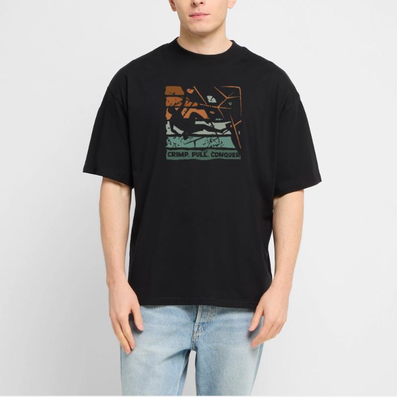 Bouldering – Crimping. Pull. Conquer. Stanley/Stella Oversized Unisex Organic T-shirt Blaster 2.0