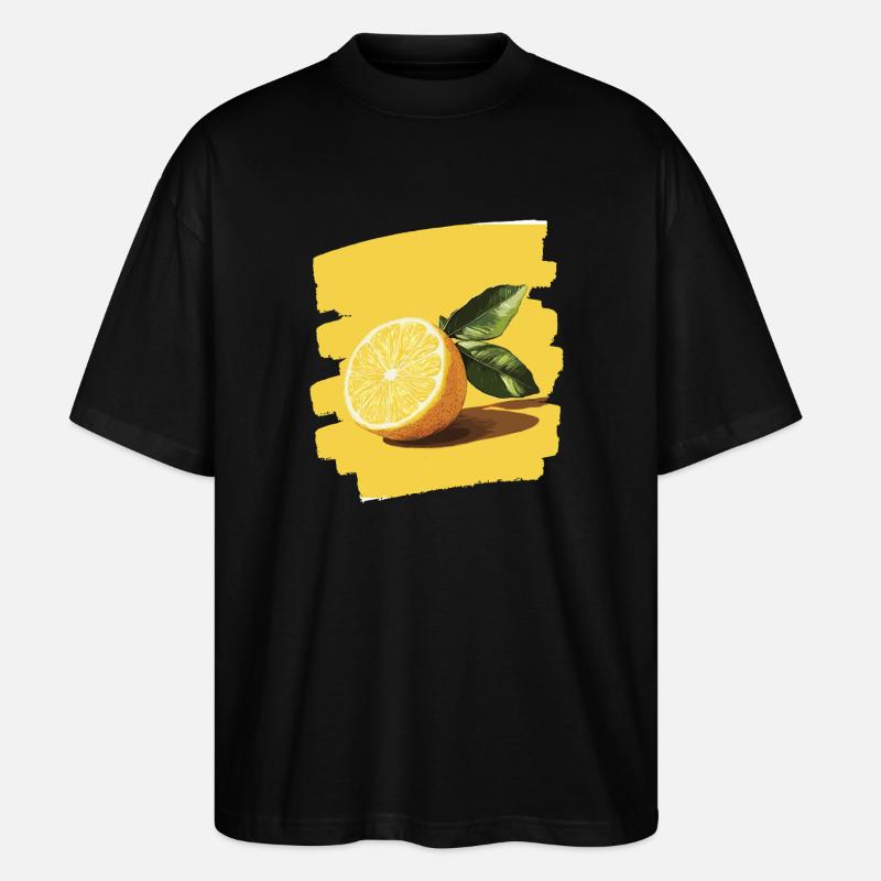 Zitrone - Stanley/Stella Oversized Unisex Bio T-Shirt Blaster 2.0 - Schwarz