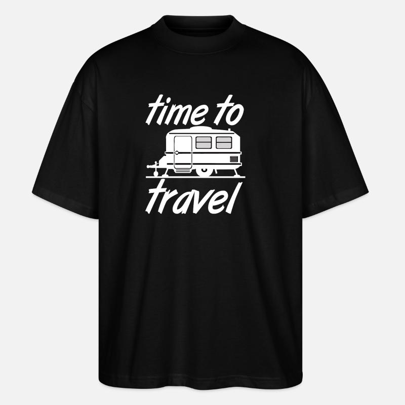 Caravane,Camping,Fun ShirtTemps de voyage (25) - T-shirt bio Blaster 2.0 coupe oversize Stanley/Stella Unisexe - noir