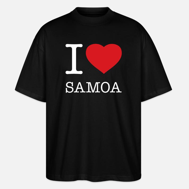 I LOVE SAMOA - Stanley/Stella Oversized Unisex Organic T-shirt Blaster 2.0 - black
