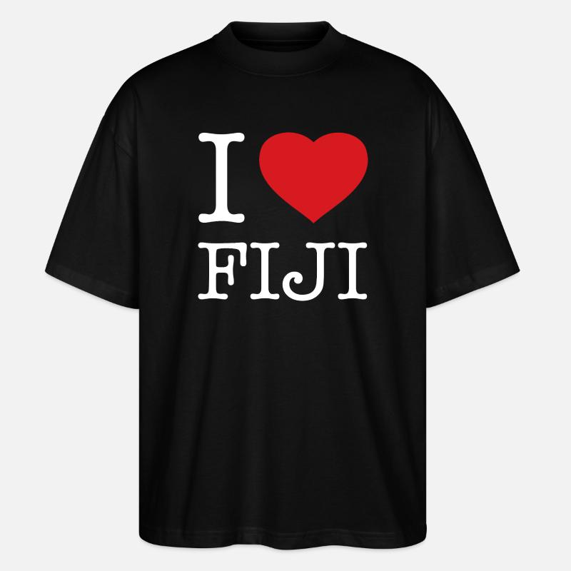 J’ADORE LES FIDJI - T-shirt bio Blaster 2.0 coupe oversize Stanley/Stella Unisexe - noir