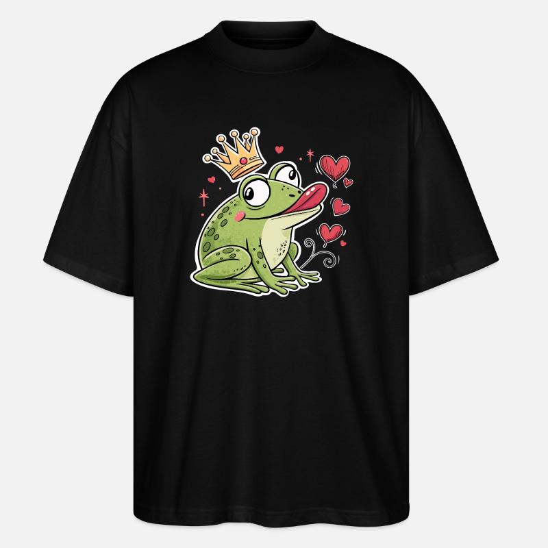 Froschkönig Karneval Fasching Konfetti - Stanley/Stella Oversized Unisex Bio T-Shirt Blaster 2.0 - Schwarz