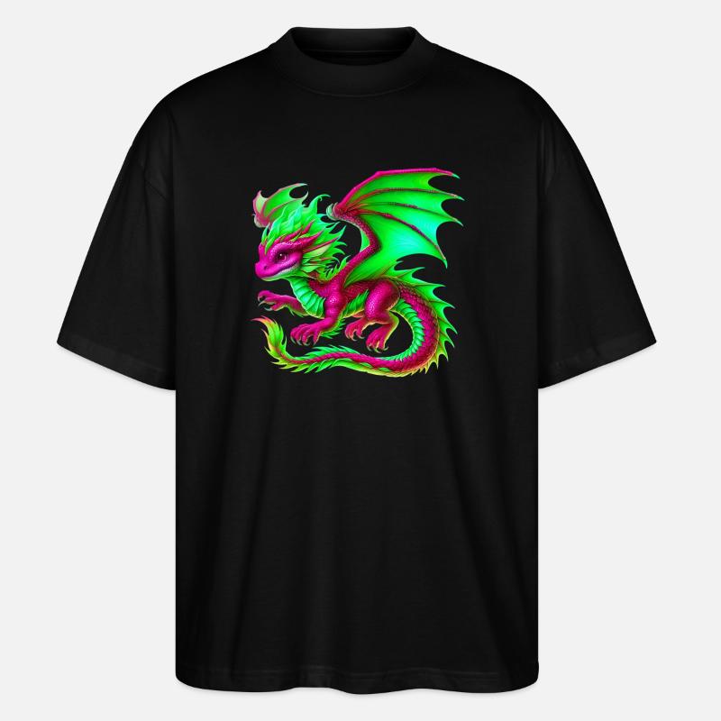 Drache - Stanley/Stella Oversized Unisex Bio T-Shirt Blaster 2.0 - Schwarz