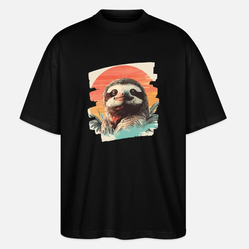 Faultier - Stanley/Stella Oversized Unisex Bio T-Shirt Blaster 2.0 - Schwarz